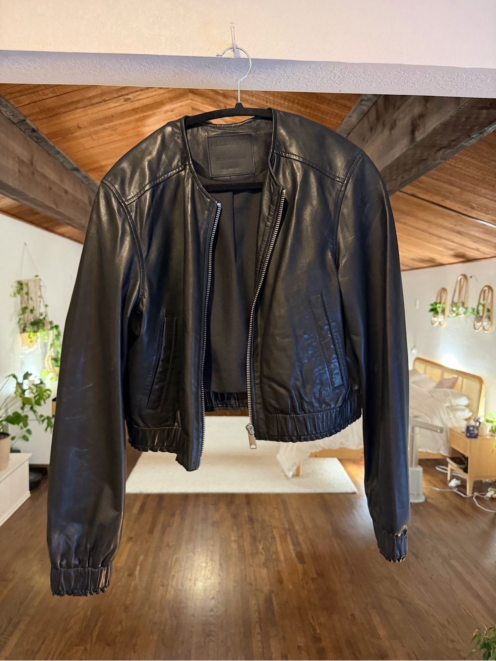 AllSaints Everly Leather Bomber Jacket